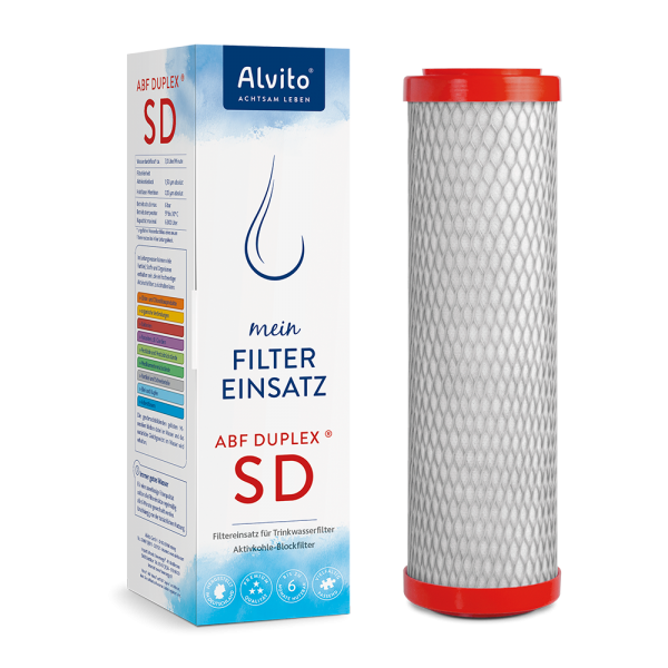 Filtereinsatz ABF Duplex SD Aktivkohle-Wasserfilter mit Membran - filtert auch Bakterien & Mikroplastik
